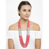 Afghani Oxidized Silver Poth Necklace_Pink&Orange1