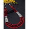 Afghani Oxidized Silver Poth Necklace_Red&Black2