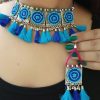 Afghani Poth Boho Choker Set_Blue