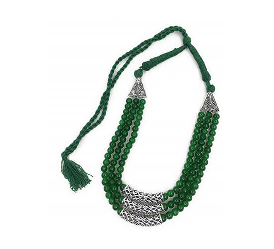 Big Beads 3 Layer Necklace_Green
