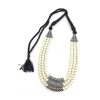 Big Beads 3 Layer Necklace_White