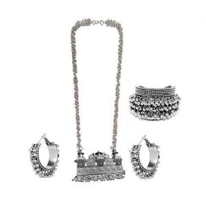 German Silver Antique Black Jewelry Set