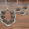 German Silver Beaded Accent Choker Set_Brown