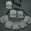 German Silver Designer Lotus Necklace Set_2