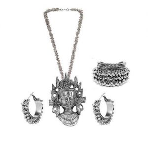 German Silver Goddess Jewelry Set