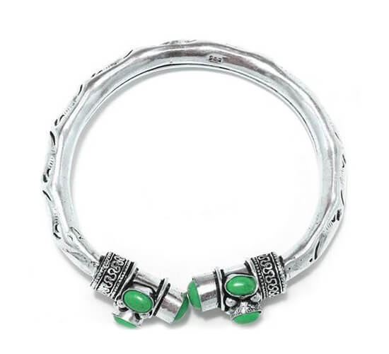 German Silver Kada Bracelet_Green