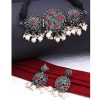 German Silver Kundan Studded Choker Set_Green&Pink1