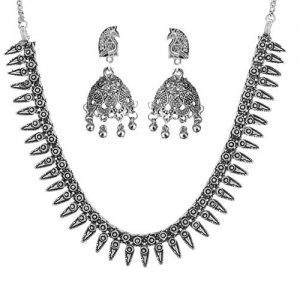 German Silver Leaf Necklace Set