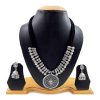 German Silver Plated Necklace Earring Set_Black