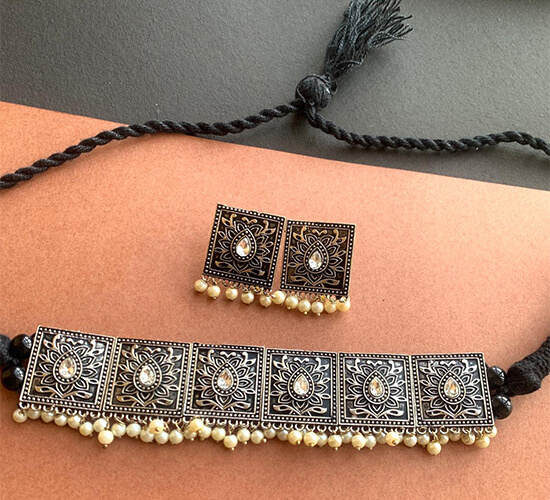 German silver choker shop necklace