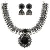 Kolhapuri Kundan Necklace Set_Black