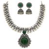 Kolhapuri Kundan Necklace Set_Green