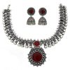 Kolhapuri Kundan Necklace Set_Maroon