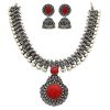 Kolhapuri Kundan Necklace Set_Red