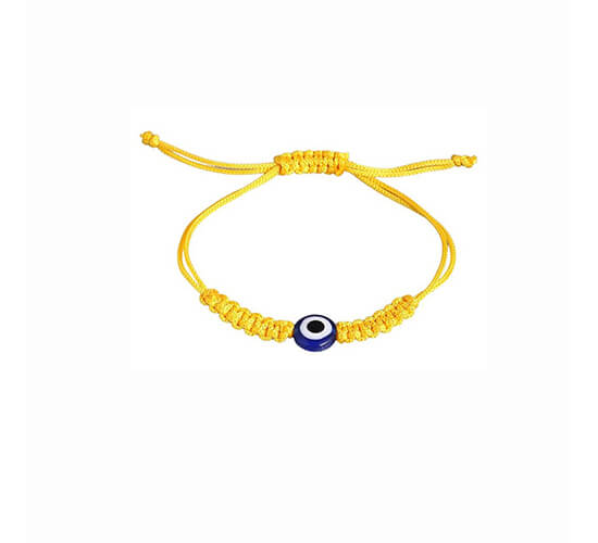 Macrame Cord Evil Eye Bracelet_Yellow