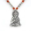 Oxidised Silver Buddha Pendant Necklace1