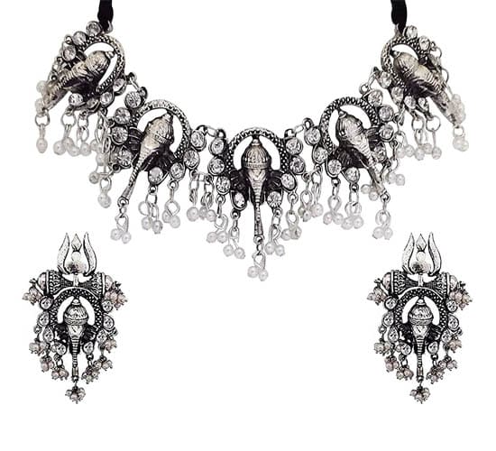 Oxidised Silver Gypsy Trishul Jewelry Set_cover1