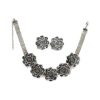 Oxidized Flower Design Necklace Set_1