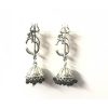 Oxidized Om Jhumka Earrings_Black