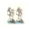 Oxidized Om Jhumka Earrings_Blue