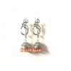 Oxidized Om Jhumka Earrings_Cream