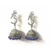 Oxidized Om Jhumka Earrings_RoyalBlue