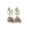 Oxidized Om Jhumka Earrings_Sliver