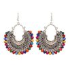 Oxidized Silver Afghani Style Earrings_Multicolor