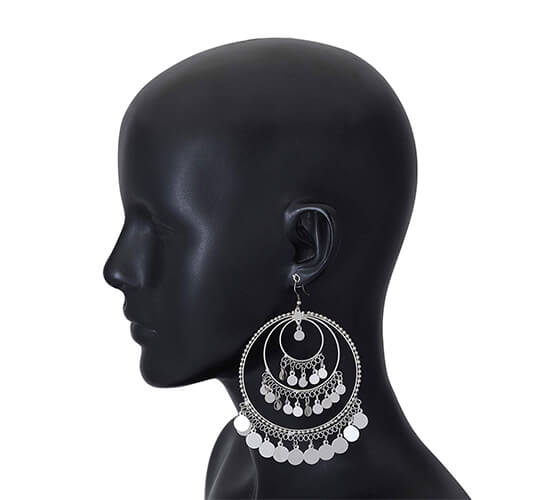 Flipkart.com - Buy Anish designer big jhumka for girls Oxidised Silver  Traditional Earring With White Pearl Afghani Long Tassel Sun Shape Bigger  Jhumka Jhumki for Women & Girls Pearl Metal Jhumki Earring