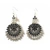 Oxidized Silver Dangle Earrings_Black