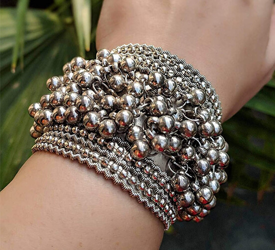 Buy Online Black Polish Kada, Oxidised Indian Ethnic Jewelry, German Silver  Bracelet, Indian Jewelry , A - Zifiti.com 1078943