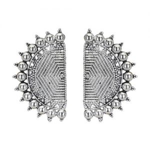 Oxidized Silver Tribal Boho Studs