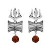Oxidized Silver Trishul Stud Earrings_cover