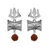 Oxidized Silver Trishul Stud Earrings_cover