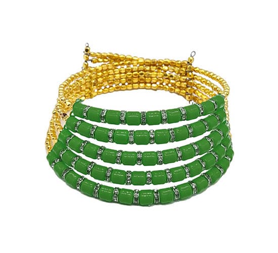 Beads Golden Choker Necklace_Green