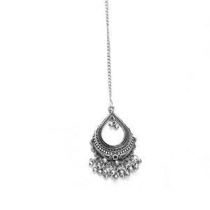 Oxidised Silver Drop Shape Maang Tikka_cover