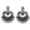 Oxidized Afghani Tribal Chandbali Earrings_Black