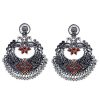 Oxidized Afghani Tribal Chandbali Earrings_Orange