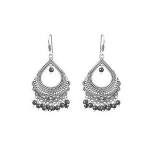 Oxidized Bali Dangle Earrings_Black