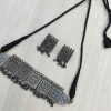 Oxidized Flower Design Choker Set - 3