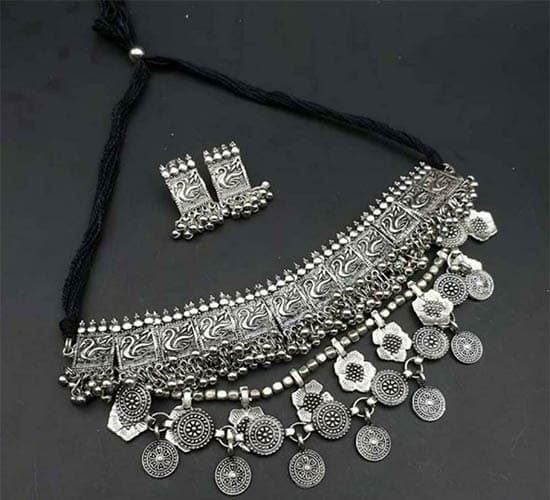 Spectacular Oxidised Silver Necklace - Mata Payals Exclusive Silver  Jewellery