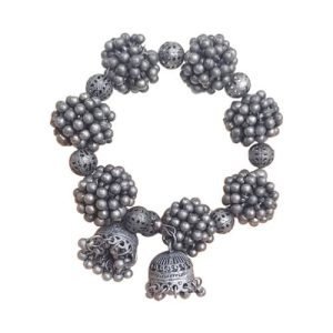 Black Polished 3in1 Ghungroo Adjustable Bracelet 1