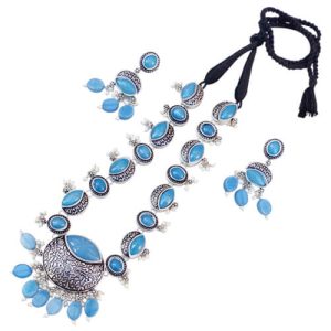 German Starling Aquralic Bead Jewellery Set - blue 1