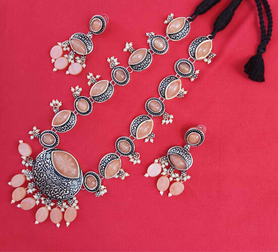 German Starling Aquralic Bead Jewellery Set - orange 4