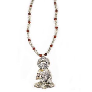 German Silver Buddha ji with Rudraksha Necklace 1