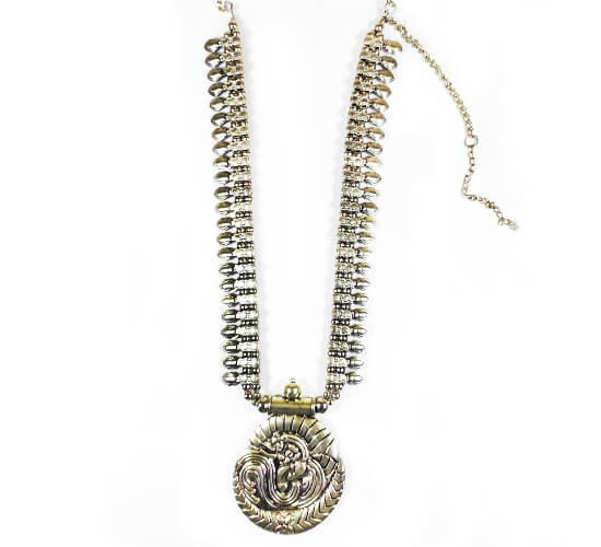 German Silver Om Ganesha Necklace 1
