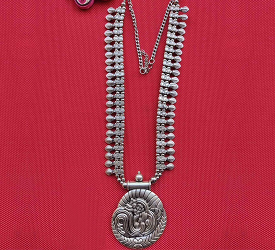 German Silver Om Ganesha Necklace 2
