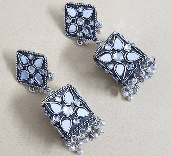 Square Silver Stud Earrings - St. Jude Gift Shop